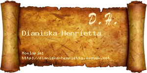 Dianiska Henrietta névjegykártya