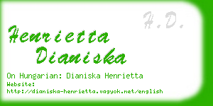 henrietta dianiska business card